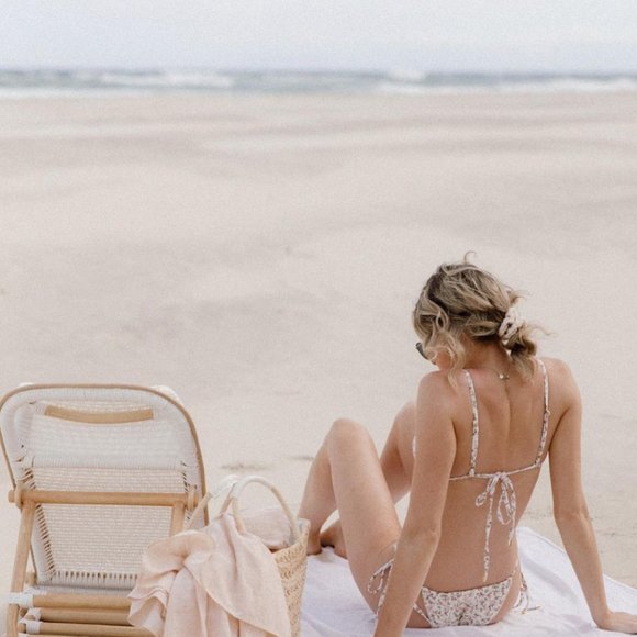 NWT | Sold Out Peony String Tri Bikini in Porcelain - Picture 13 of 15